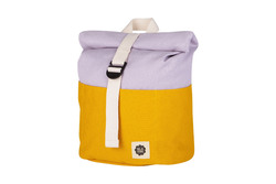 Kinderrucksack, Roll top, von Blafre, gelb-flieder, 7 Liter (1-4 Jahre)