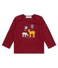 TIMBER Baby-Shirt von Sense Organics, dunkelrot, Rentiere, 50/56 (0-3 mon)