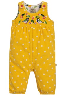 Willow Embroidered Dungaree, Bumble Bee Spot, Finsches, von Frugi, 0-3