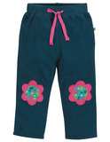 Little Cord Patch Trousers von frugi, Space Blue/Flower,12-18 mon