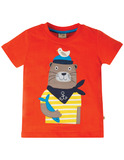 Stanley Applique T-Shirt, Koi Red, Otter, von frugi, 6-7 Jahre