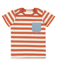 TOBI Baby-T-Shirt von Sense Organics, rostorange-weiß, Gr. 80