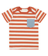 TOBI Baby-T-Shirt von Sense Organics, rostorange-weiß, Gr. 74