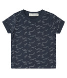 ODO Baby-T-Shirt von Sense Organics, marine mit allover Vogelprint, Gr. 50/56