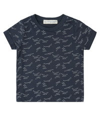 ODO Baby-T-Shirt von Sense Organics, marine mit allover Vogelprint, Gr. 80