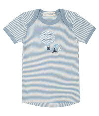 TILLY Baby T-Shirt von Sense Organics, hellblau gestreift, Heißluftballons, Gr. 50/56