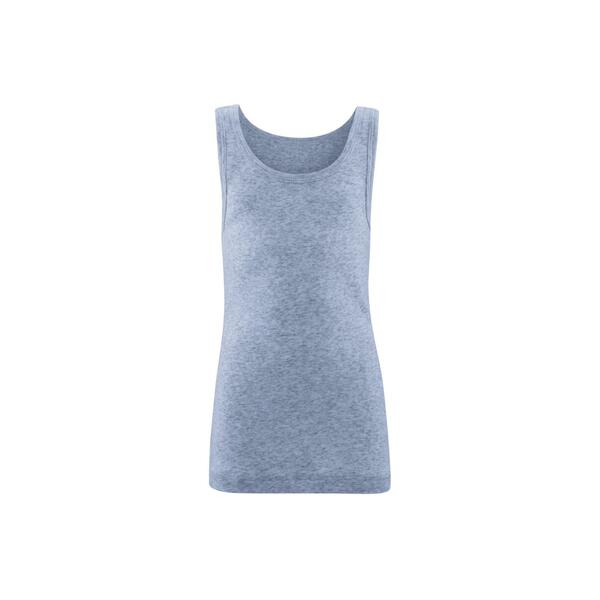 Unterhemd aus Feinripp-Qualität für Mädchen und Jungen von Living Crafts, blue melange-98-104