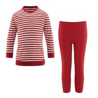 Basic-Schlafanzug aus 100 % Bio-Baumwolle von Living Crafts, rot/weiß, 128