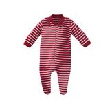 Baby-Schlafanzug mit Füßen von Living Crafts, rot-weiß gestreift, 62