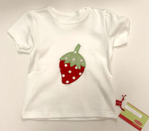 T-Shirt Erdbeere, appliziert, weiß, von Anton Emma, 134/140