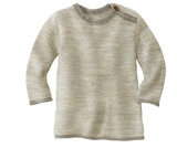 Melange-Pullover aus Schurwolle von disana, grau-natur, Gr. 50/56
