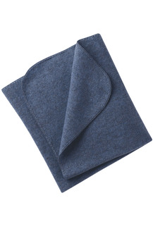 Baby-Decke mit Muschelkante von Engel, blau-melange, 100% Schurwolle (kbT), Fleece