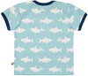 T-Shirt mit Allover-Druck Hai, lagoon, Gr. 74/80