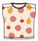 Lynn Top, T-Shirt, Fruit Salad, apricot gemustert, von Lily Balou, Gr. 40