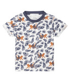 ODO Baby-T-Shirt von Sense Organics, weiß mit allover Print Tiger im Dschungel, Gr. 50/56 (0-3 Mon)