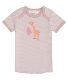 TILLY Baby T-Shirt von Sense Organics, mauve gestreift, Giraffen, Gr. 74 (6-9 Mon)
