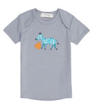 TILLY Baby T-Shirt von Sense Organics, rauchblau, Zebra, Gr. 50/56 (0-3 Mon)