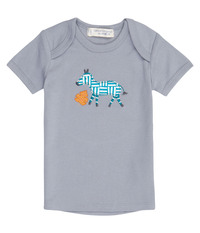 TILLY Baby T-Shirt von Sense Organics, rauchblau, Zebra, Gr. 80 (9-12 Mon)