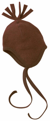 Baby-Mütze aus Schurwolle-Fleece, von Engel, zimt-melange, 74/80