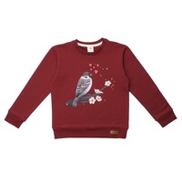 Sweatshirt, Little Sparrows, Monoprint, dunkelrot, von Walkiddy, Gr. 140