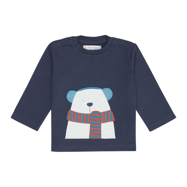 ELAN, Baby-Shirt, navy mit Polarbär, von Sense Organics, Gr. 62/68 (3-6 mon)