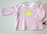Baby-Shirt goldene Krone, rosa gepunktet, von Anton Emma, 50/56