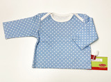 Baby-Shirt hellblau gepunktet, von Anton Emma, 50/56