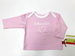 Baby-Shirt Schwesterherz, rosa, von Anton Emma, 62/68