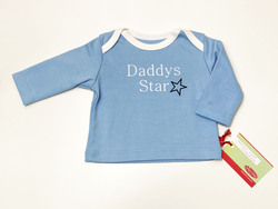 Baby-Shirt Daddys Star, hellblau, von Anton Emma, 50/56