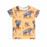 T-Shirt, Elephant Family, allover, orange, von Walkiddy, Gr. 92