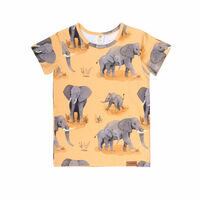 T-Shirt, Elephant Family, allover, orange, von Walkiddy, Gr. 116