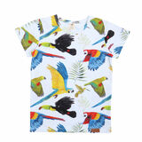 T-Shirt, Birds of Rainforest, allover, weiß, von Walkiddy, Gr. 116
