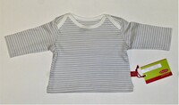 Baby-Shirt hellgrau geringelt, von Anton Emma, 50/56