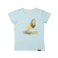 T-Shirt, Lion Friends, Monoprint, türkis, von Walkiddy, Gr. 140