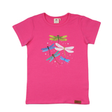 T-Shirt, Colorful Dragonflies, Monoprint, pink, von Walkiddy, Gr. 98