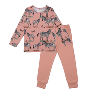 Pyjama, Zebra Family, allover, rosa, von Walkiddy, Gr. 92