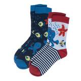 Baumwoll-Socken von Living Crafts, 2er-Pack, Ocean Life, 23/26
