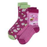 Baumwoll-Socken von Living Crafts, 2er-Pack, Happy Bees, 23/26