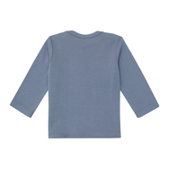 LUNA Baby Shirt, von Sense Organics, Dusty Blue mit Hund, Gr. 80 (9-12 Monate)