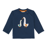 ETU Baby Sweater, von Sense Organics, Navy mit Ente, Gr. 74 (6-9 Monate)