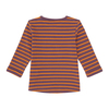 LEJA Baby Shirt, von Sense Organics, Aubergine-Orange gestreift mit Ente, Gr.  74 (6-9 Monate)