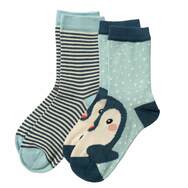Baumwoll-Socken von Living Crafts, 2er-Pack, Pinguin, 27/30