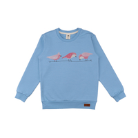 Sweatshirt, Pinky Birds, blau, von Walkiddy, Gr. 152
