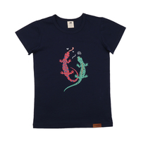 T-Shirt, Colorful Salamanders, dunkelblau, von Walkiddy, Gr. 146